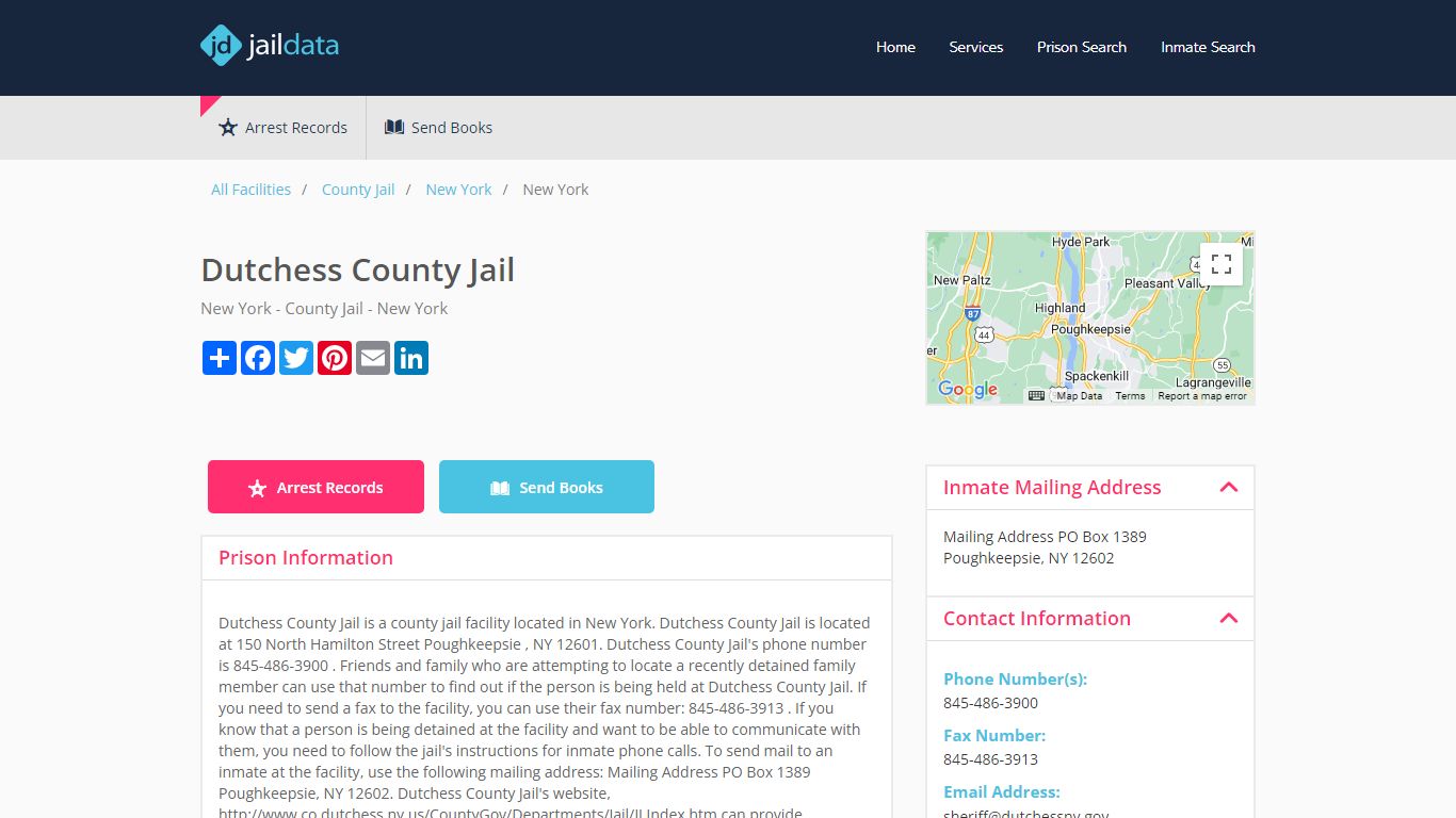 Dutchess County Jail Inmate Search and Prisoner Info - Poughkeepsie, NY