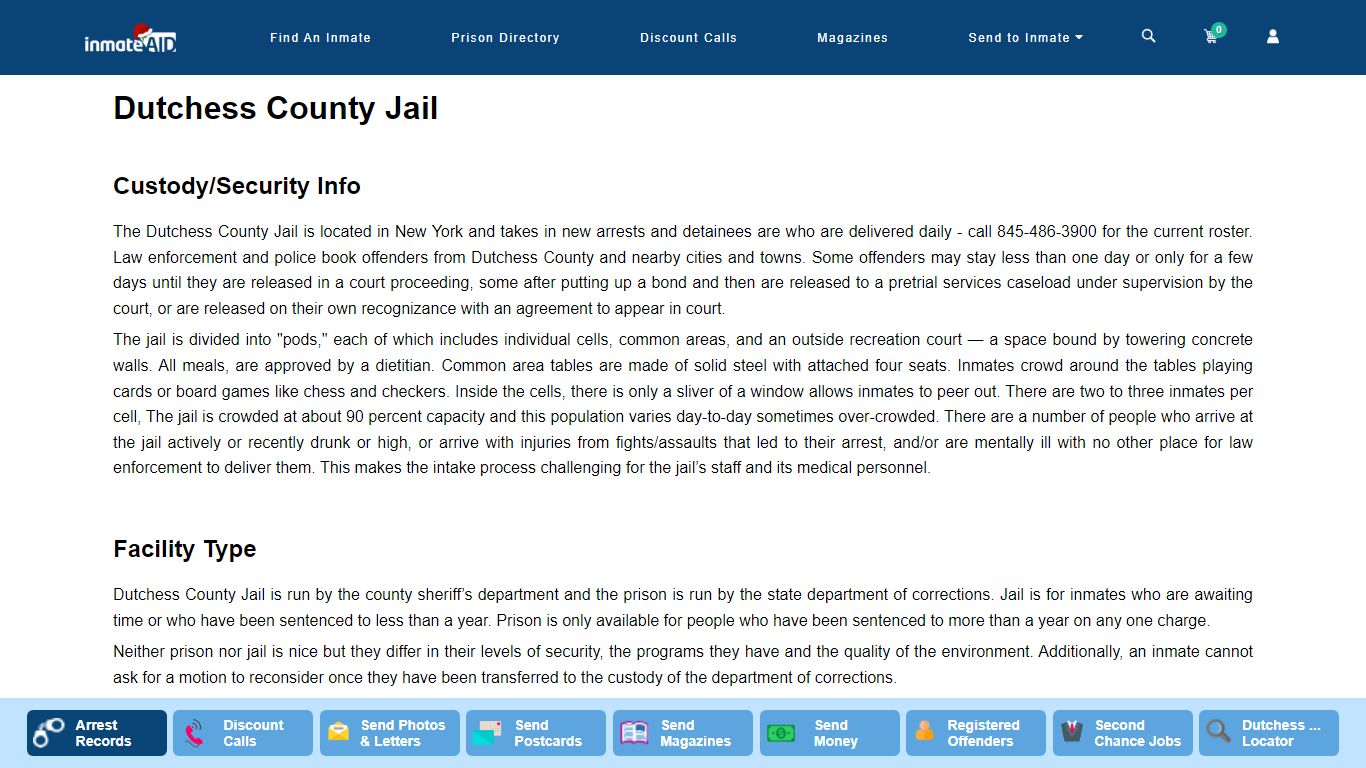 Dutchess County Jail - InmateAid